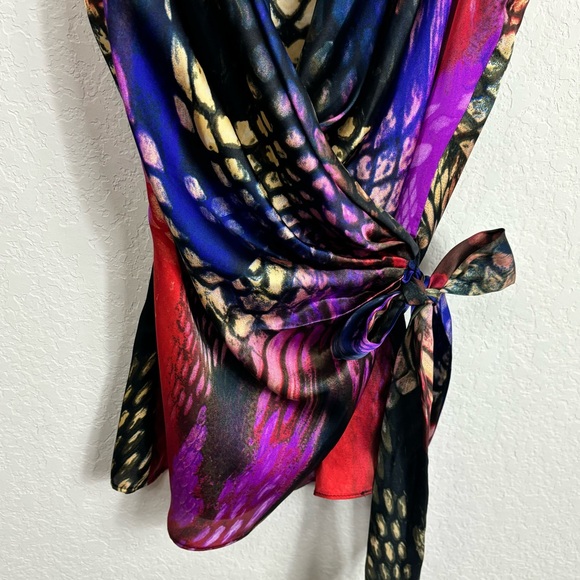 Boston Proper Snake-print Wrap Blouse Sz 2 - Picture 3 of 12